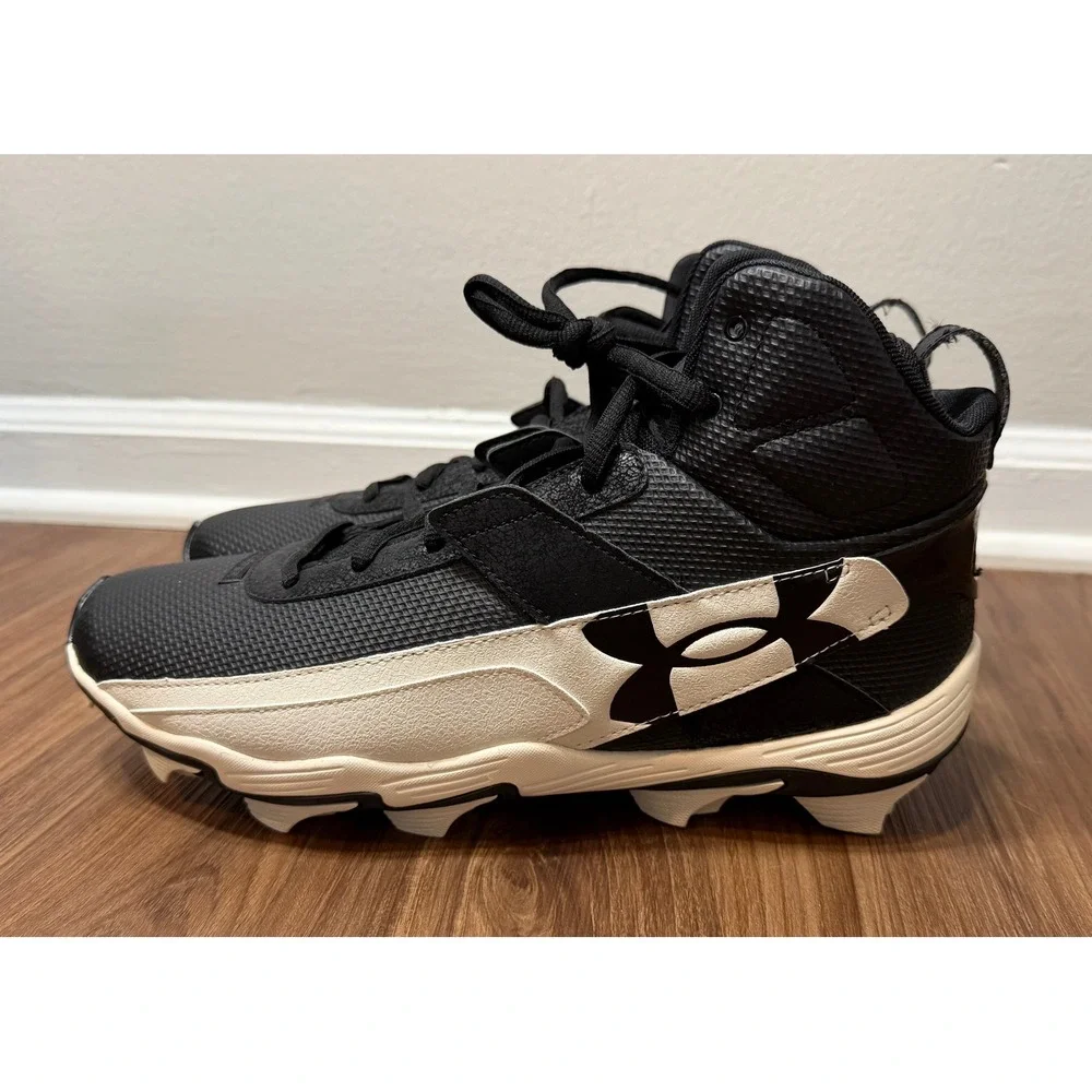 Under Armour Harper 10 Mid RM Baseball Cleats Black White (6000707-001) Sz 12